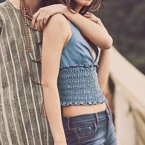 Free People Denim Crop Top
